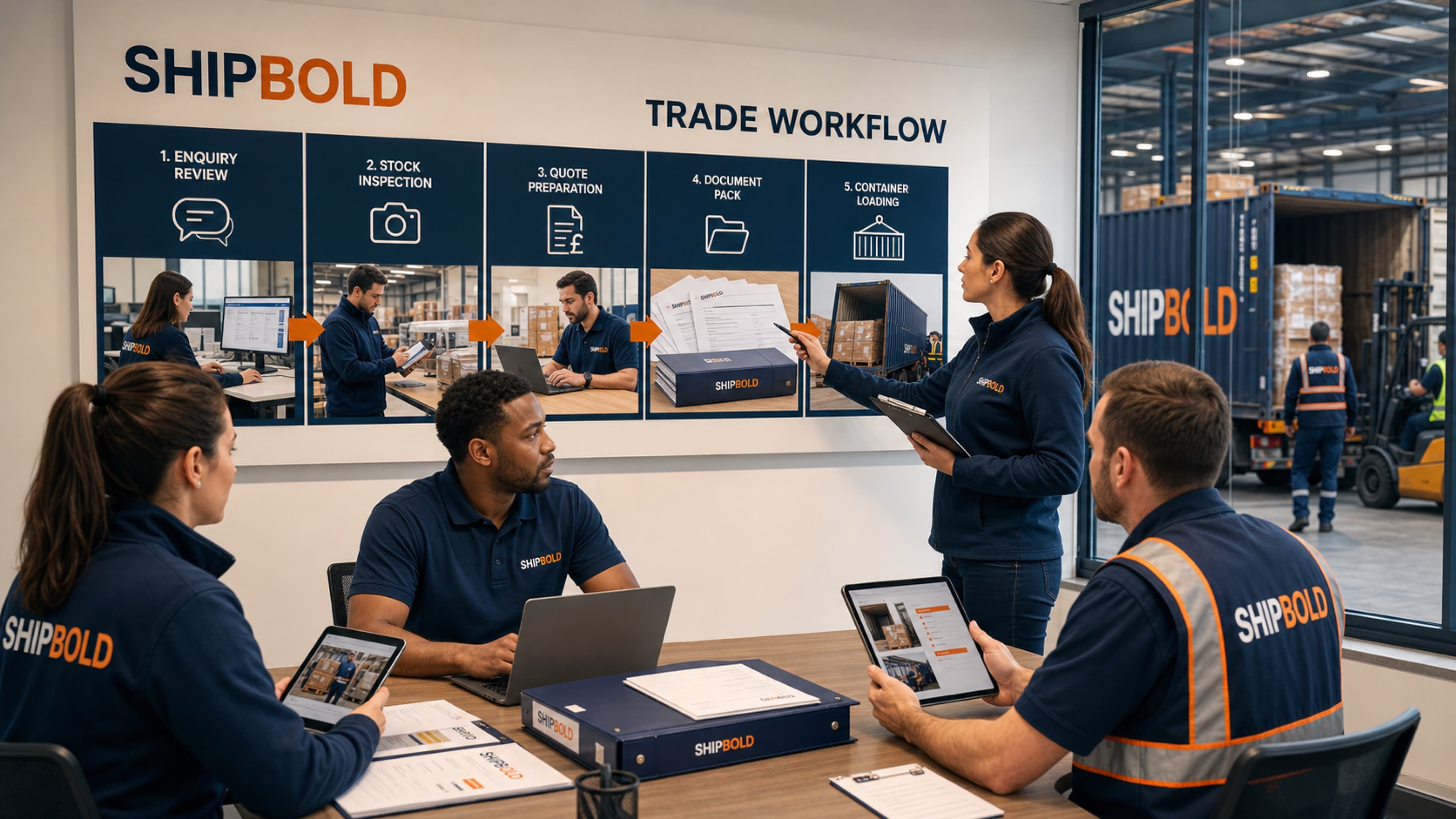 SHIPBOLD trade workflow from enquiry to shipment