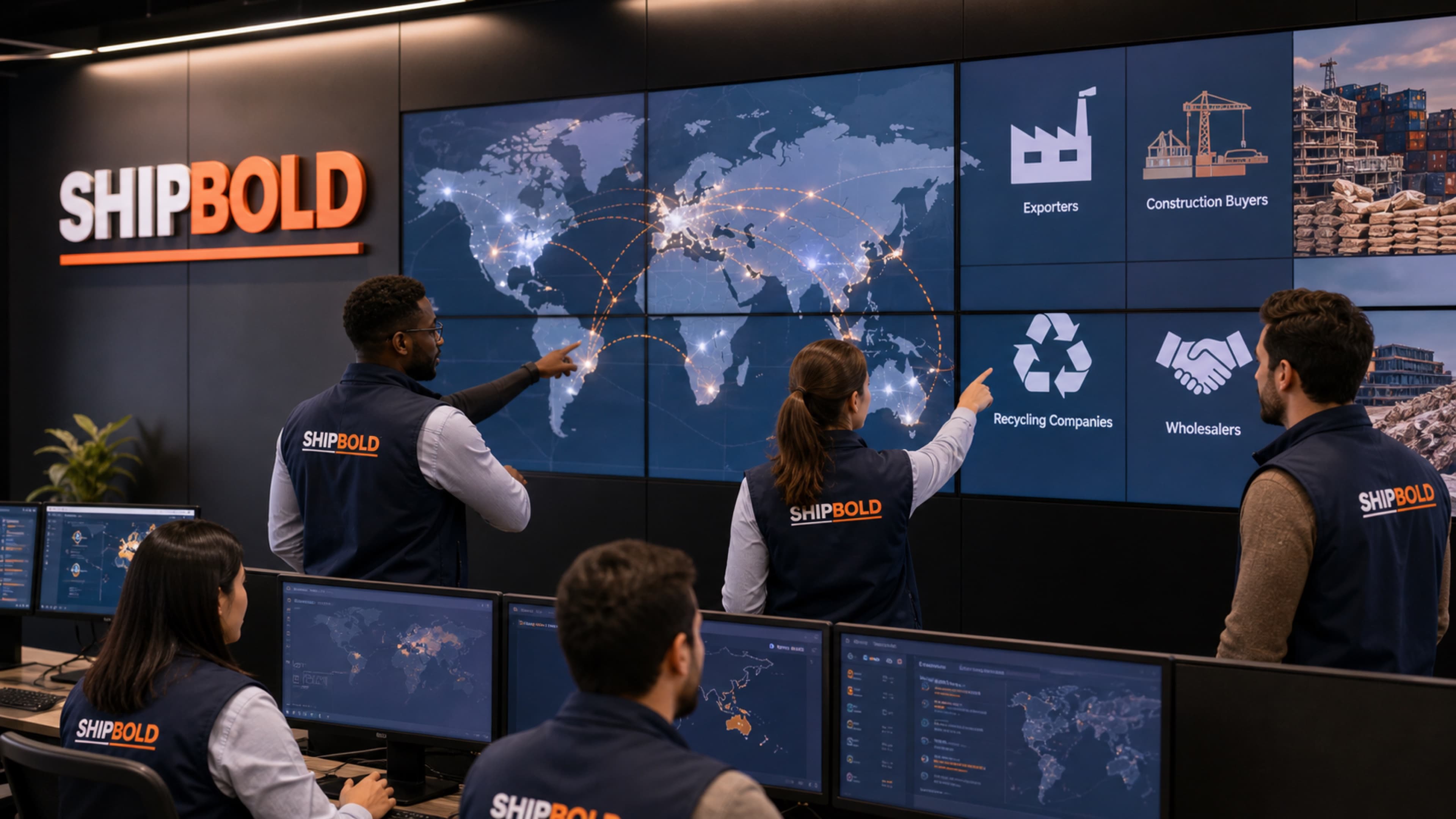 SHIPBOLD trade operations team coordinating industry buyers