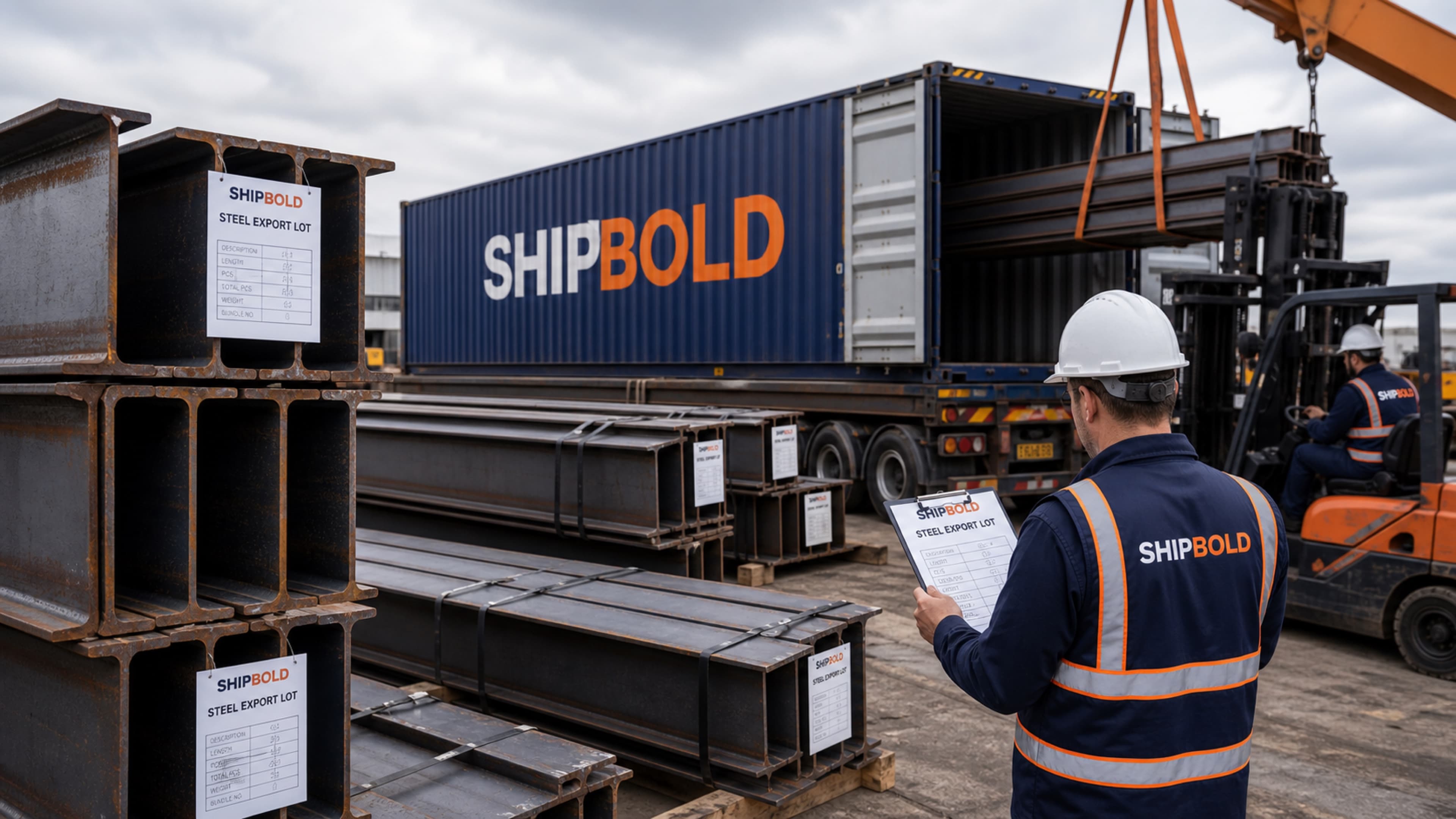 Structural Steel Beam Export Lot industrial stock