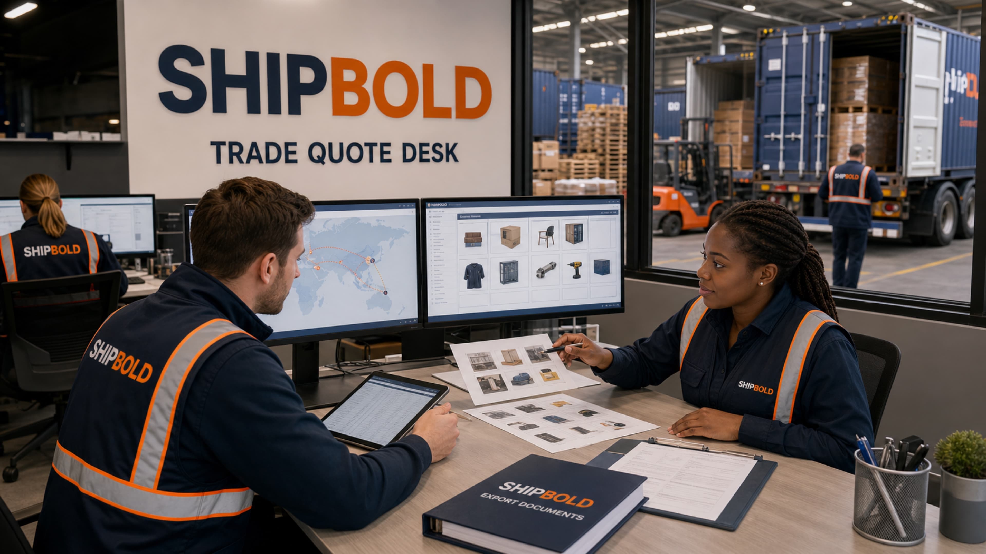 SHIPBOLD trade quote desk reviewing buyer requirements